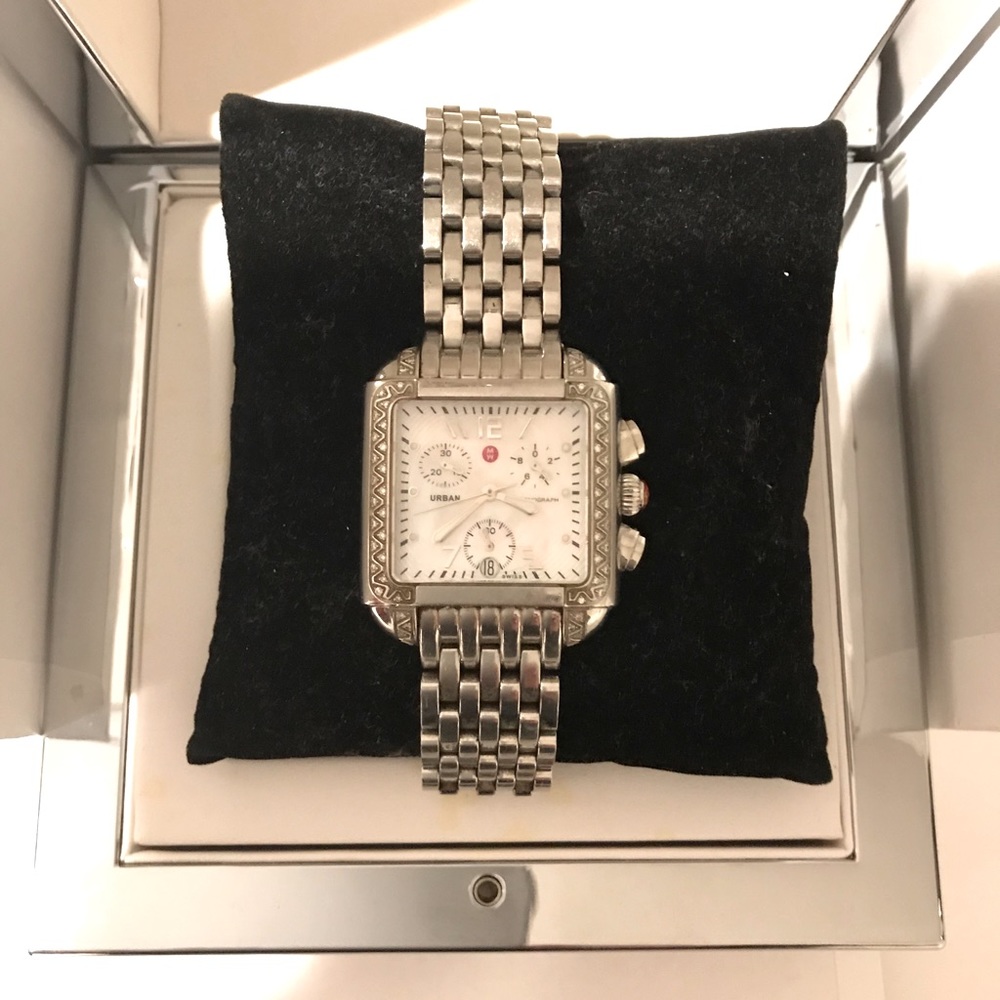 Michele Urban Diamond Chronograph Watch